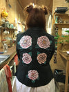 Hand Painted Designs by Artists Distressed Look Leather Jacket Flowers