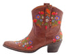 Deb - Brown Leather Ladies Cowboy Boots