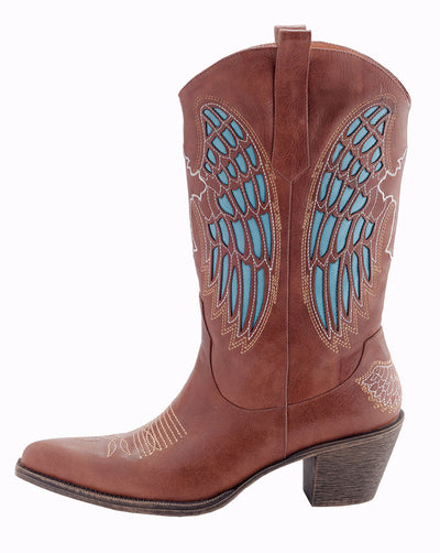 Jade - Brown Leather Ladies Cowboy Boots