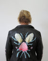 Hand Painted Designs by Artists Distressed Look Leather Jacket Native Flowers